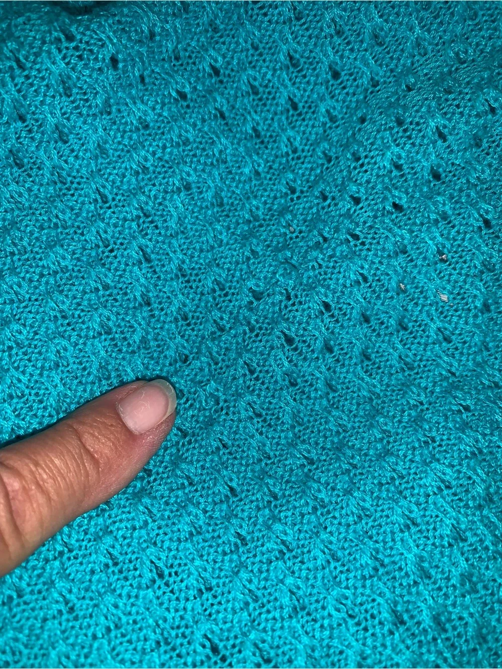 Tommy Bahama Lattice Stitch Sweater Tunic Cover Teal - L - TW418811